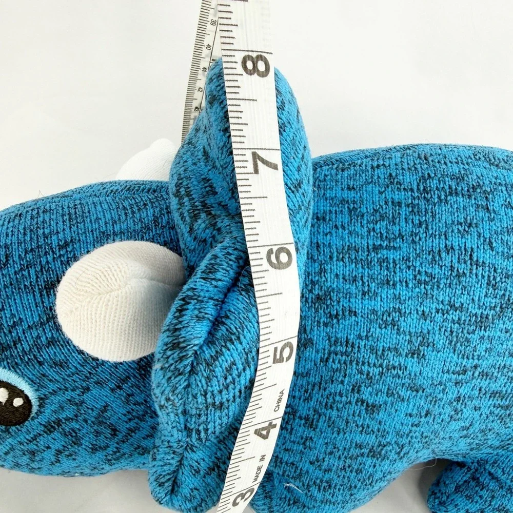 Blue Marl Knit Triceratops Dinosaur Plush Stuffed Animal Toy 15 Inch